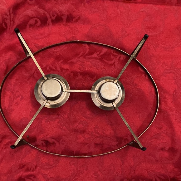 Glass tree platter 1950’s platter & warming tray - Picture 3 of 8